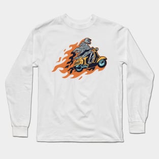 skeleton riding scooter Long Sleeve T-Shirt